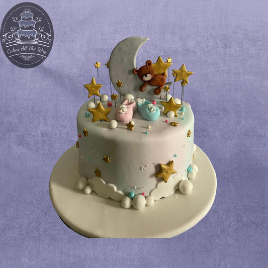 Half Moon and Teddy Theme Cake