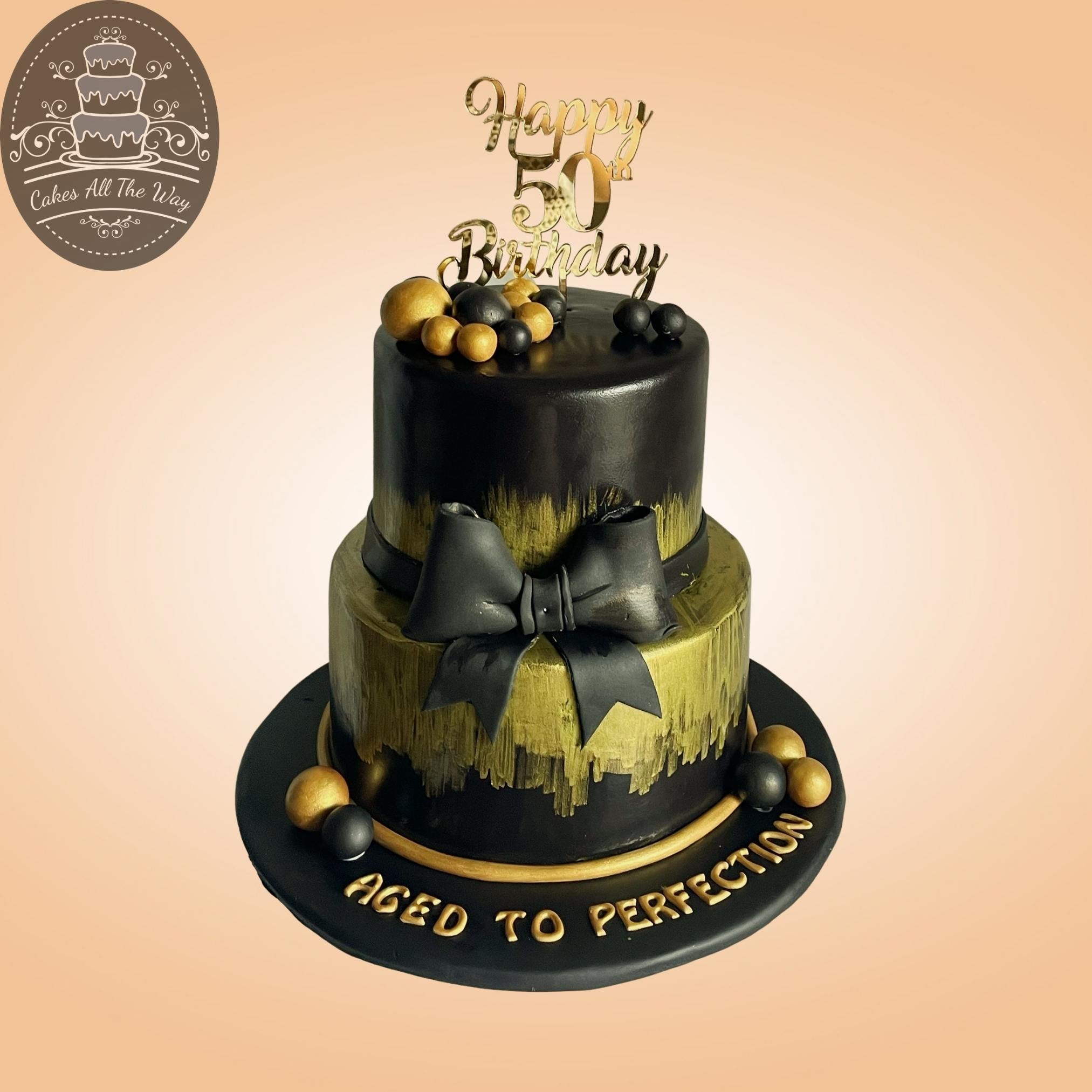 Cake For Golden Jubilee | bakehoney.com
