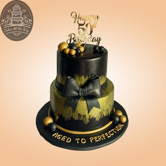 2-Tier 50th Birthday Cake