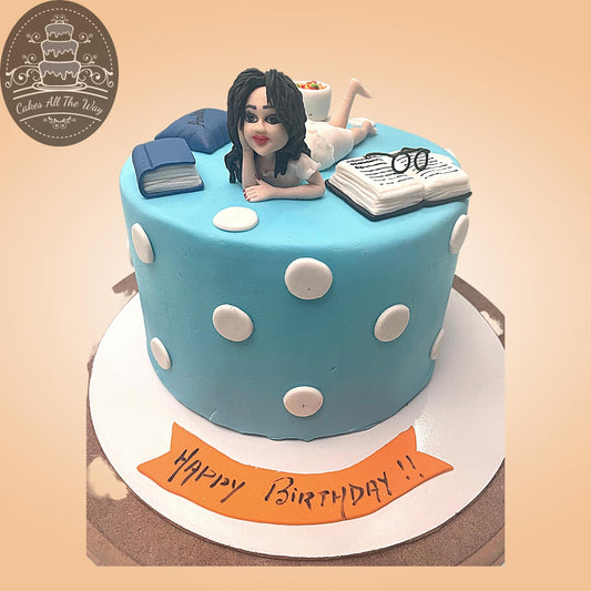 Bookworm Theme Cake