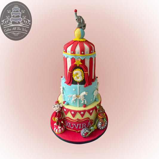 3-Tier Carnival Theme Cake