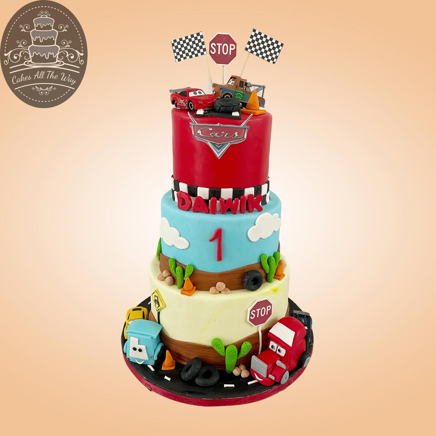 3-Tier Cars Theme Cake