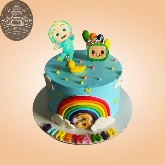 Cocomelon Rainbow Theme Cake