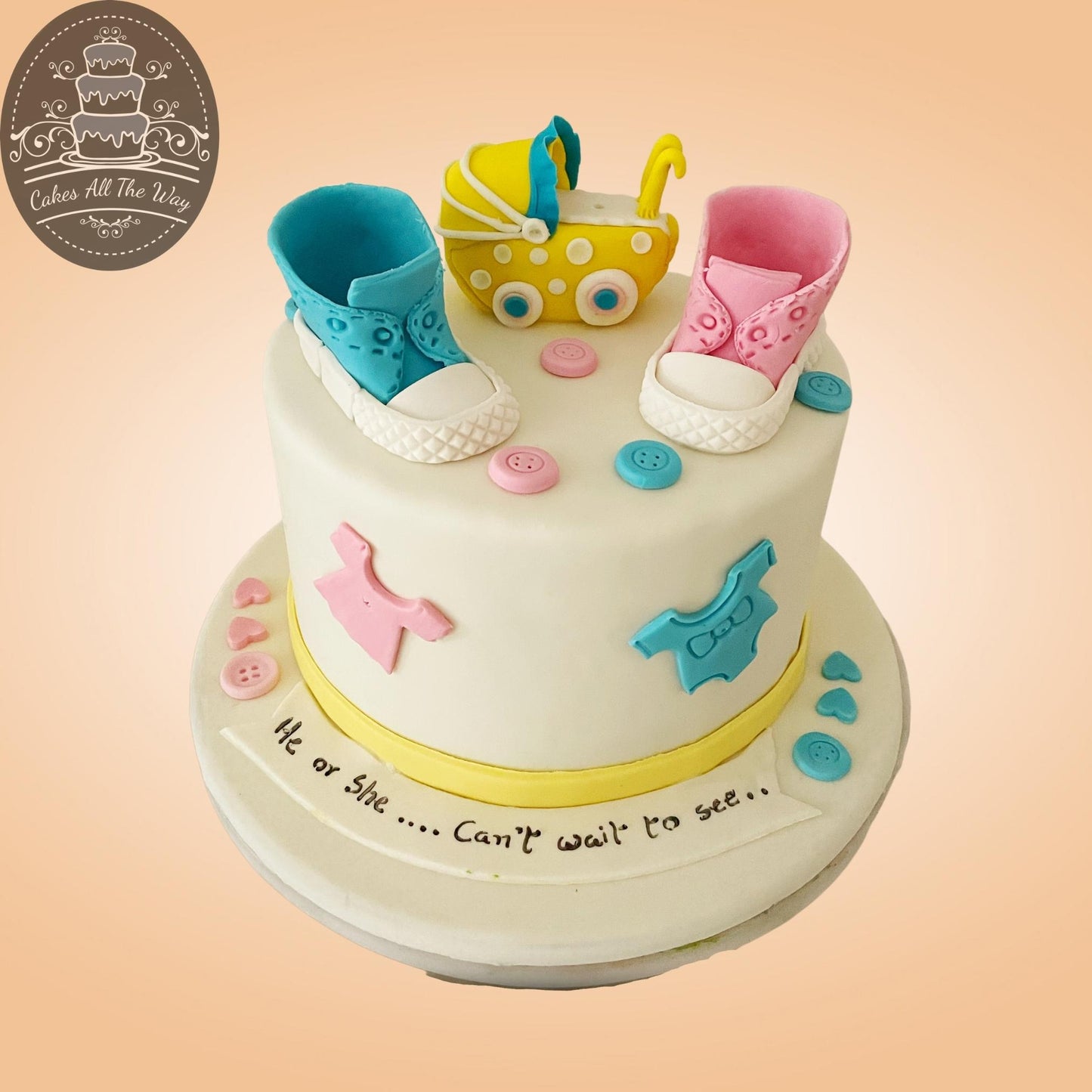 Shoes and Cradle Baby Shower Theme Cake