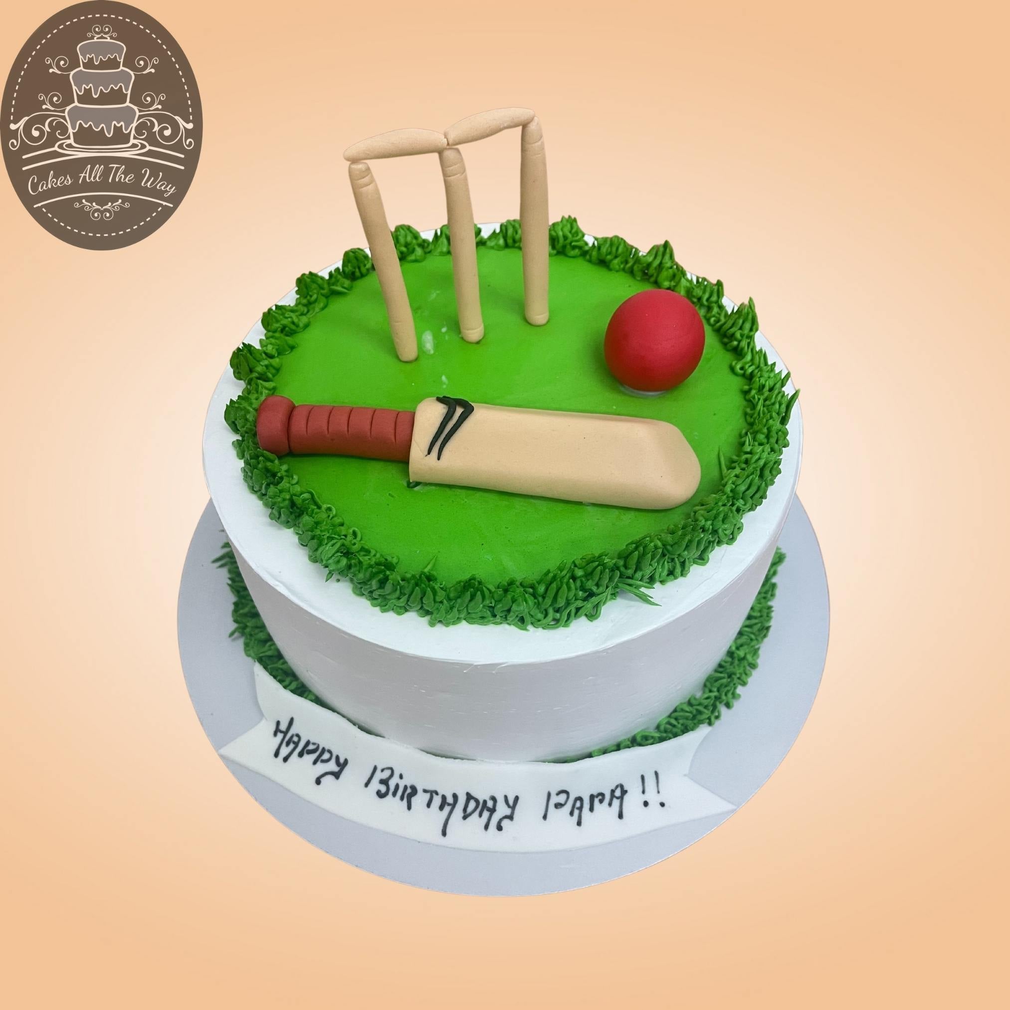 Cricket themed cake design 🏏 #cricket #cricketcake #chocolate  #chocolatetruffle #chocolatetrufflecake #bentocake #bento | Instagram