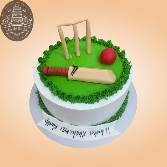 Small Cricket Set Theme Cake