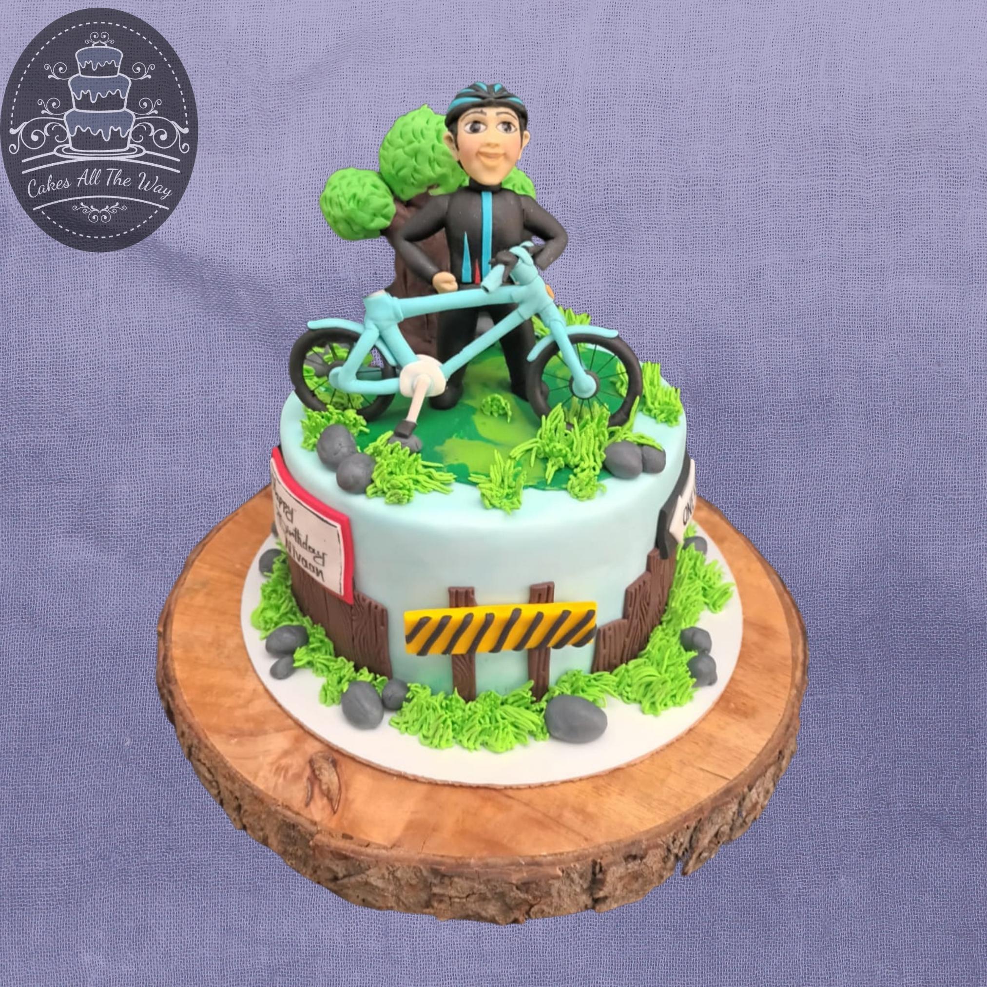 Happy Birthday Motorcycle Theme Cake Decoration Perfect - Temu