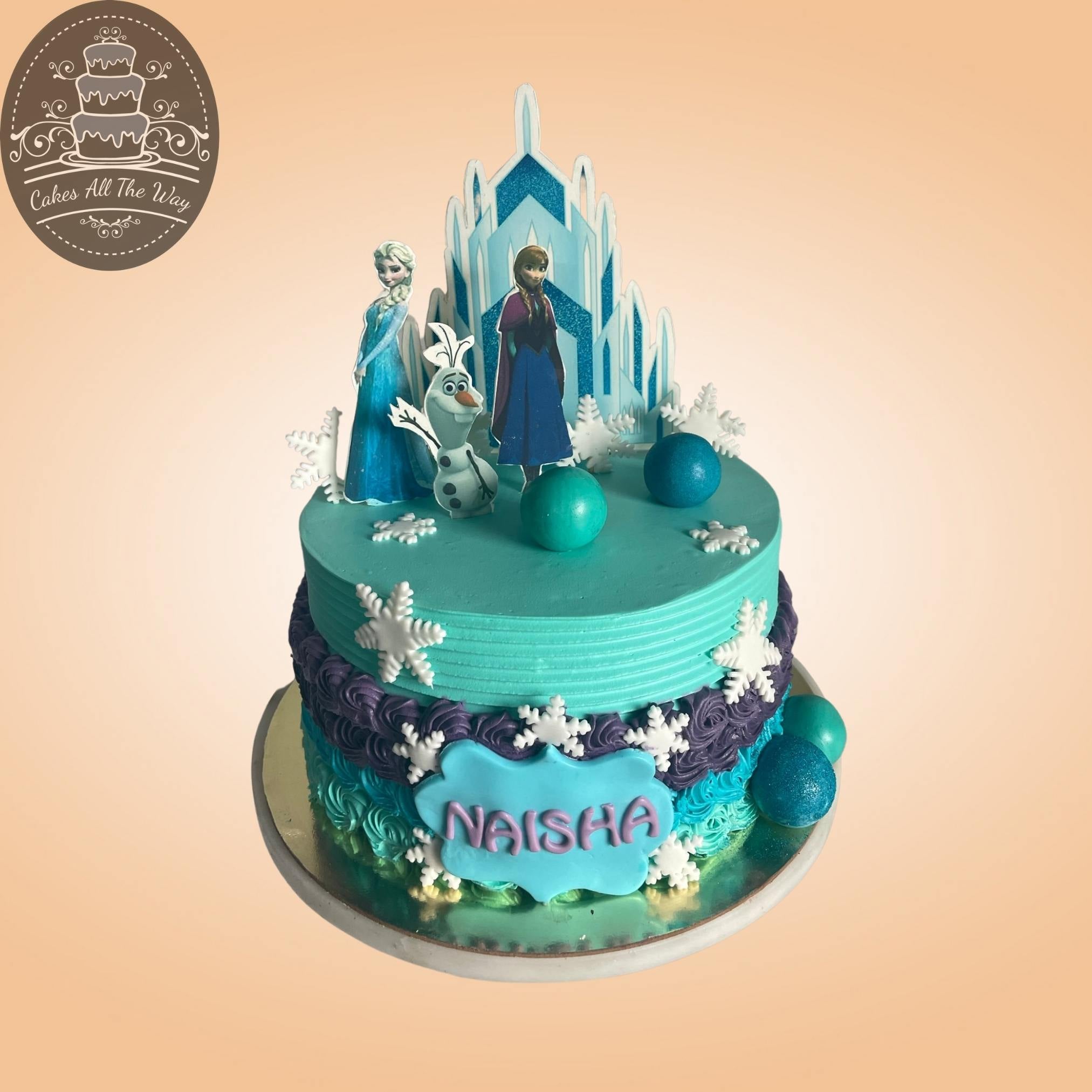 Frozen Theme Cake with White Chocolate, Royal Icing