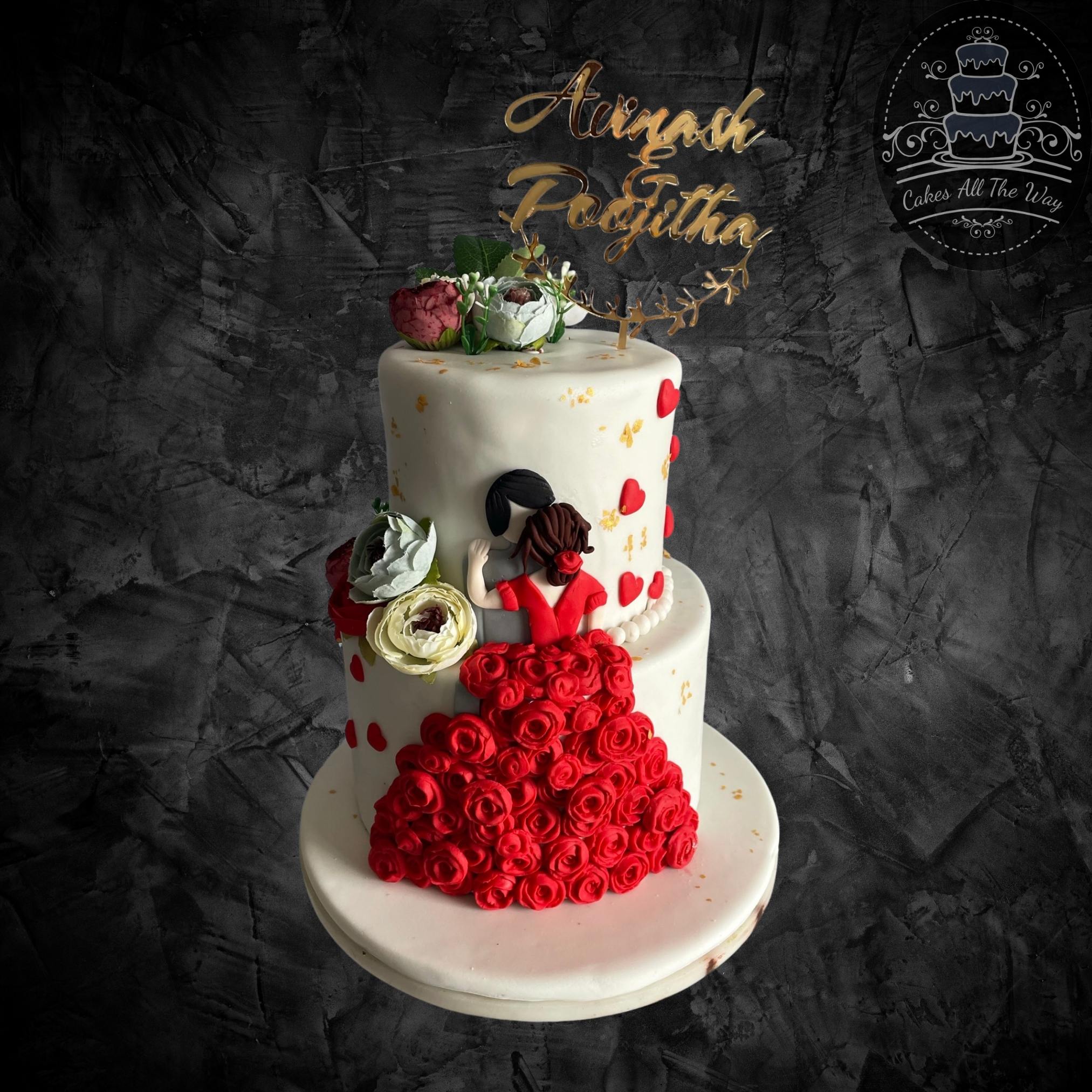 2 Tier Chocolate Cake|Two Tier Engagement Cake | Couple cake| Engagement  cake | cake for love