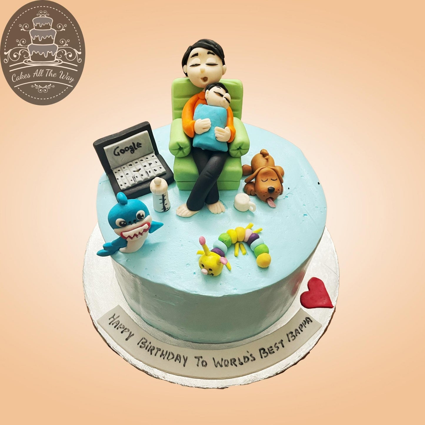 Father and Child Theme Cake