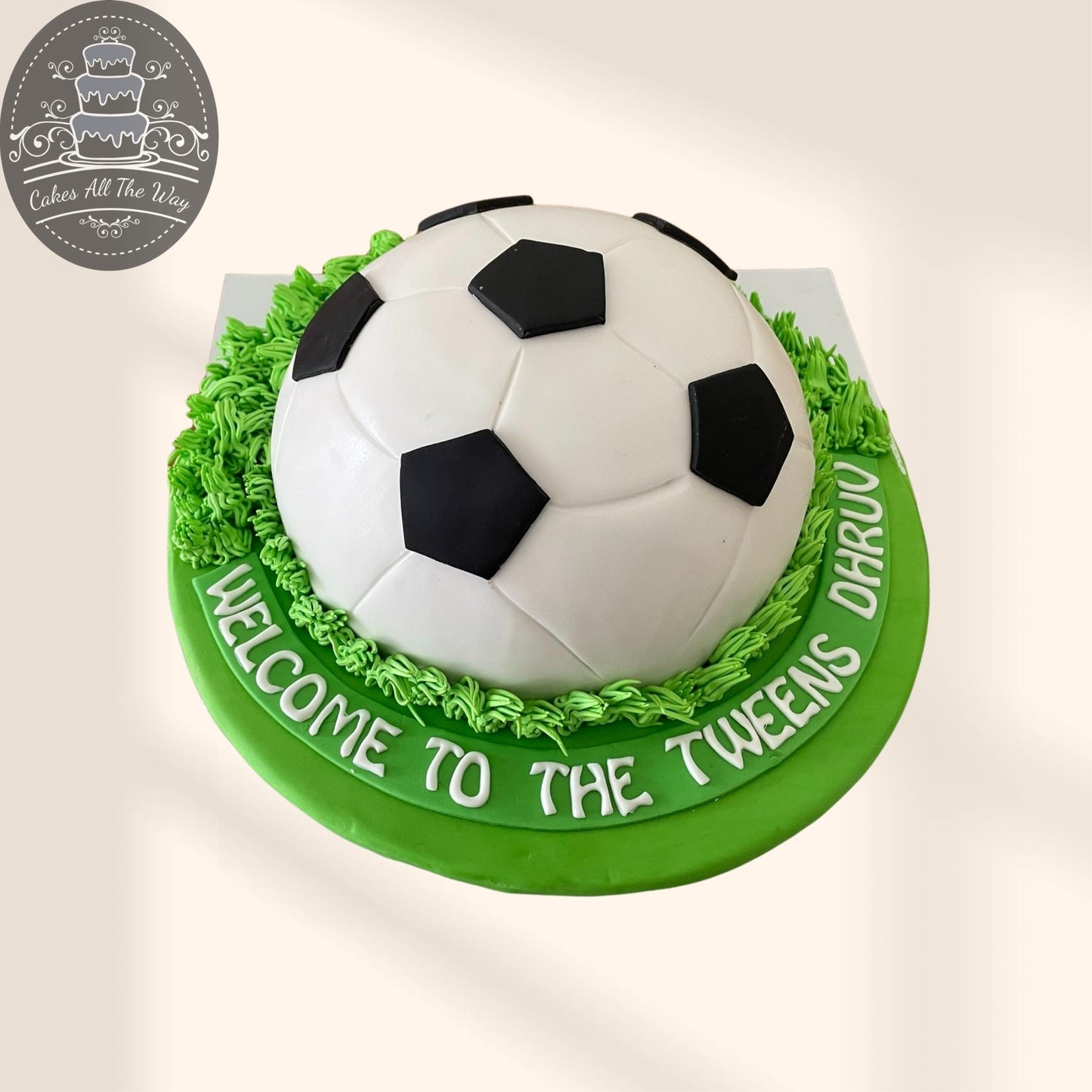 Half Football Theme Cake
