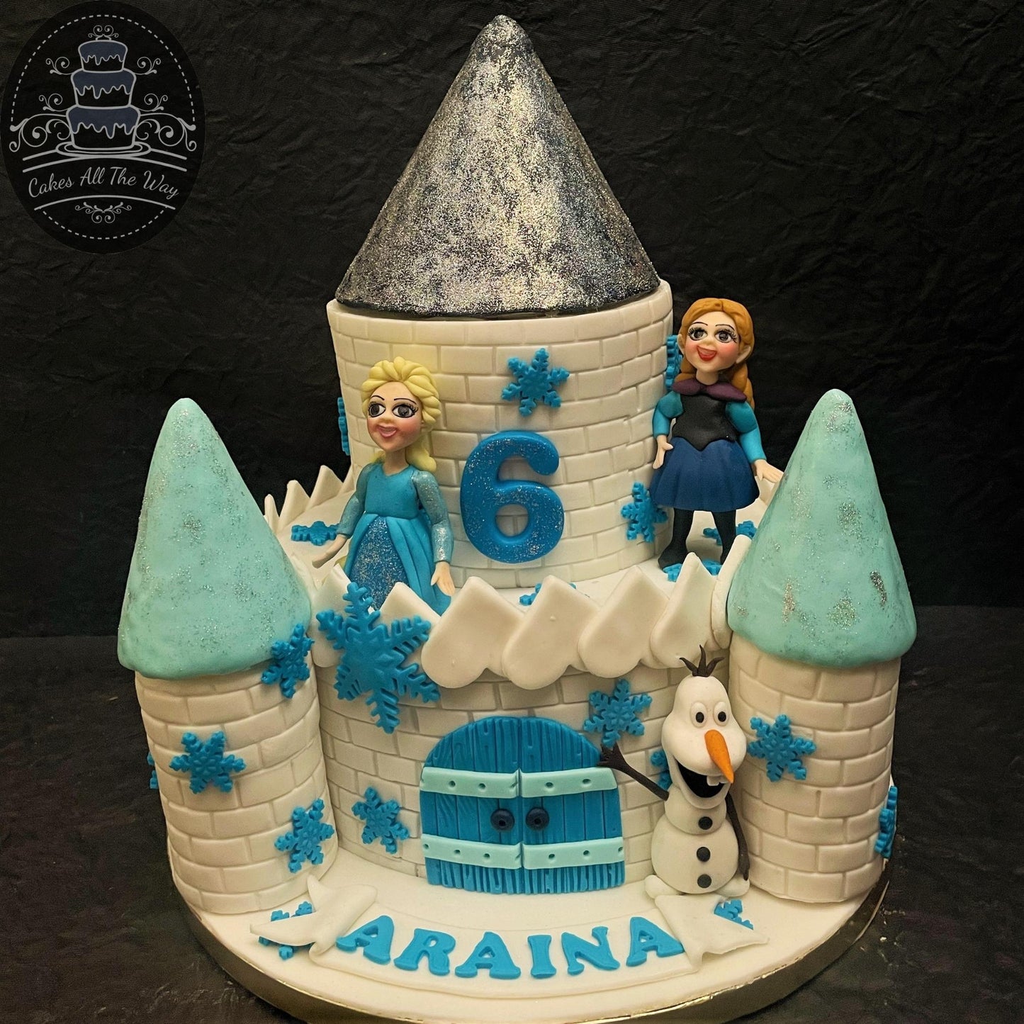 2-Tier Frozen Castle Theme Cake