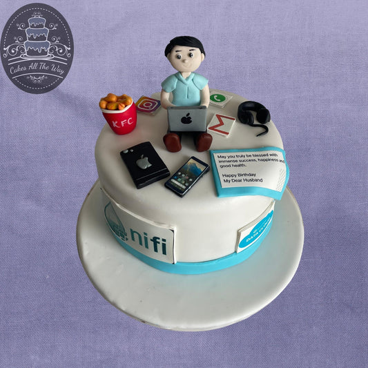 Gadget Freak Man Theme Cake