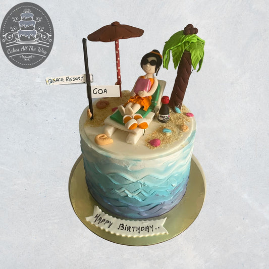 Goa Beach Resort Theme Cake