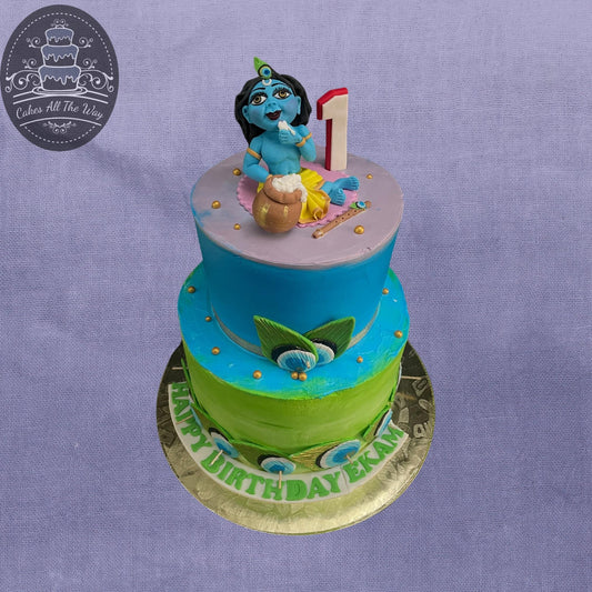 2-Tier Krishna Theme Cake