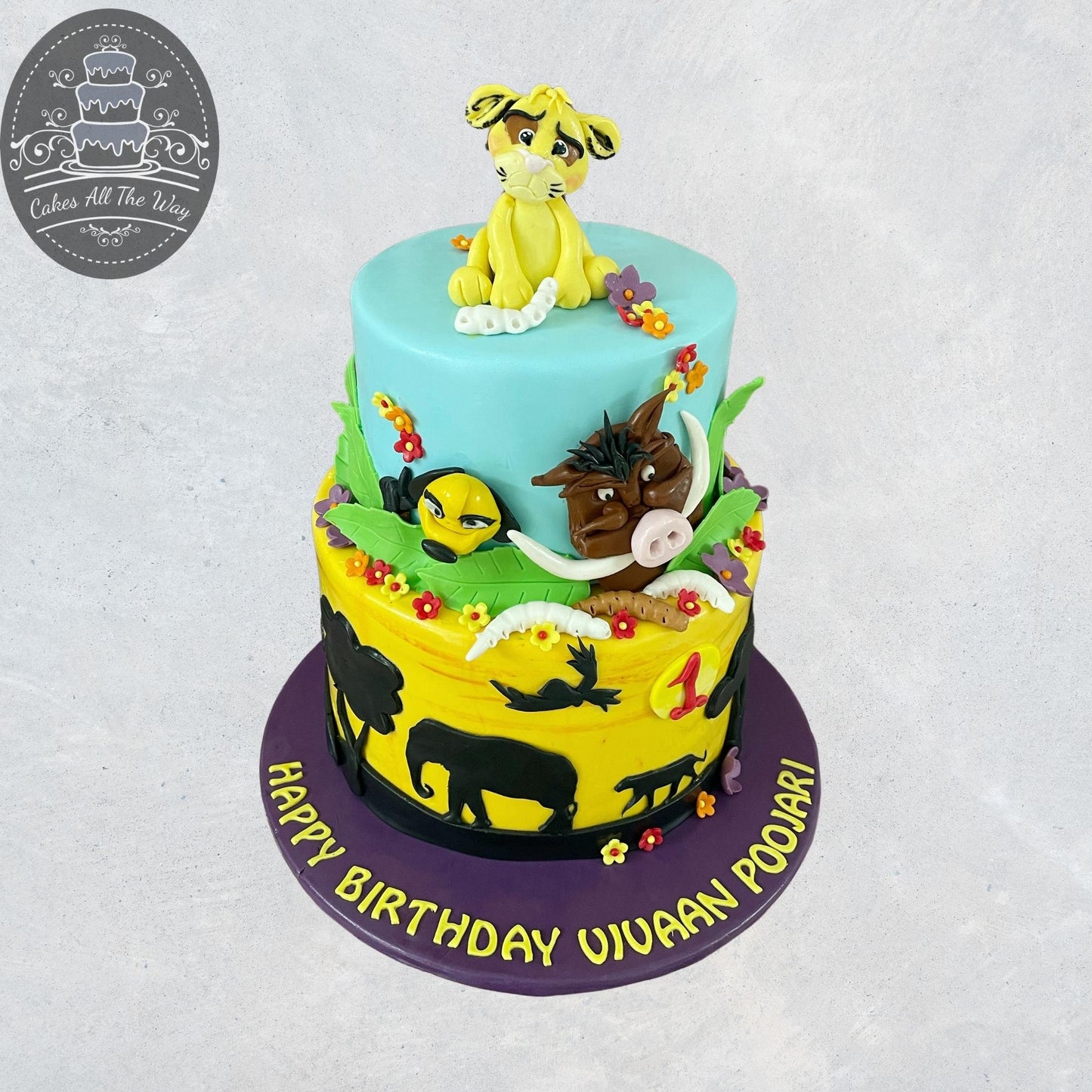 2-Tier Lion King Simba Theme Cake