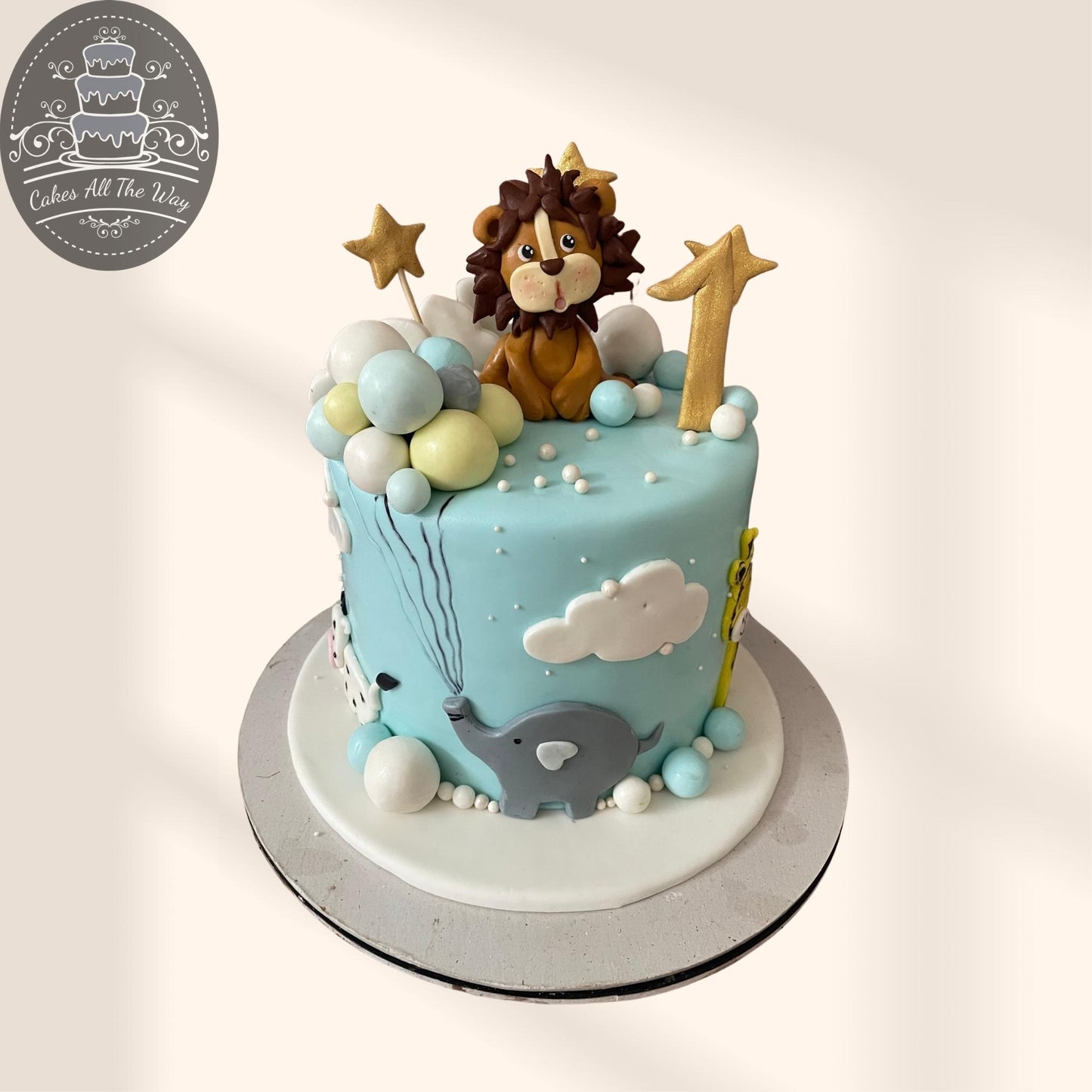 Blue Jungle Theme Cake