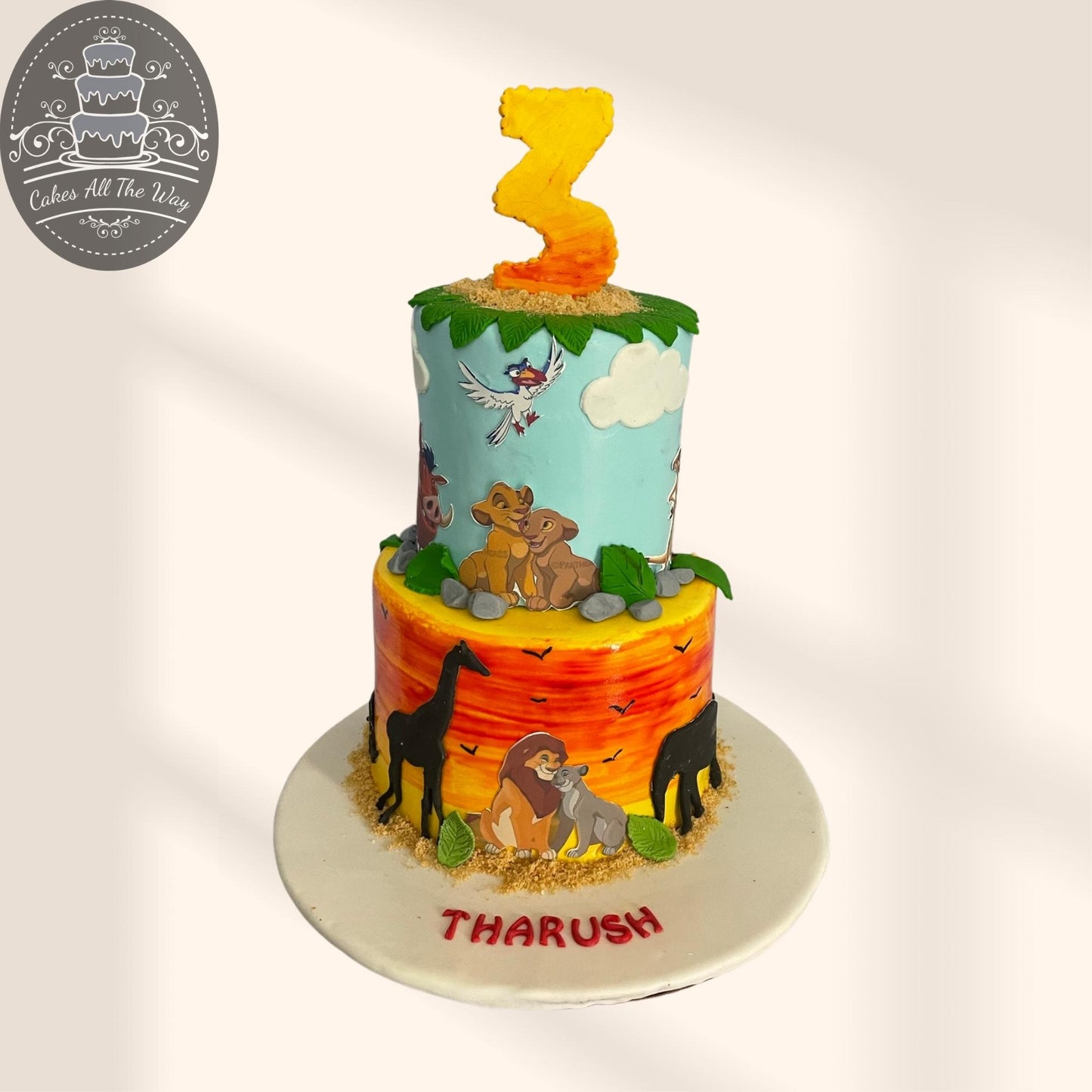 2-Tier Lion King Theme Cake