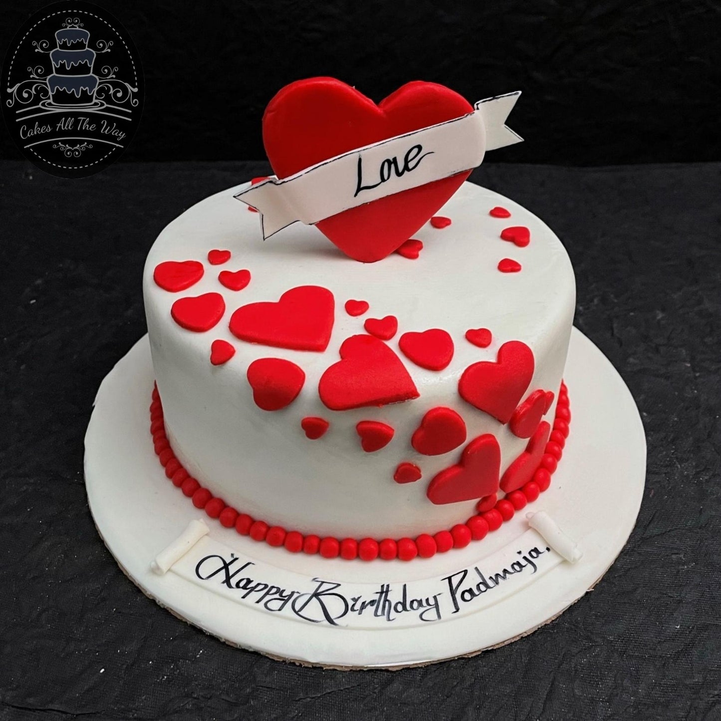 Red Hearts Theme Cake