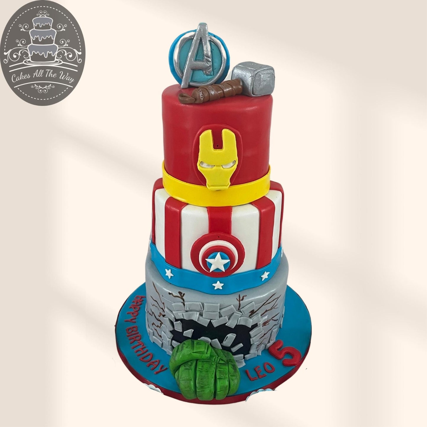 3-Tier Marvel Superhero Theme Cake