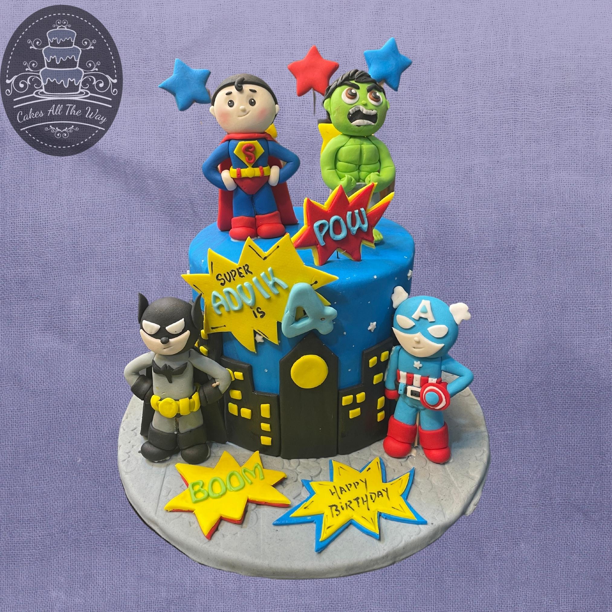 Number 6 Super hero cake | Number birthday cakes, Superhero cake, Avenger  cake