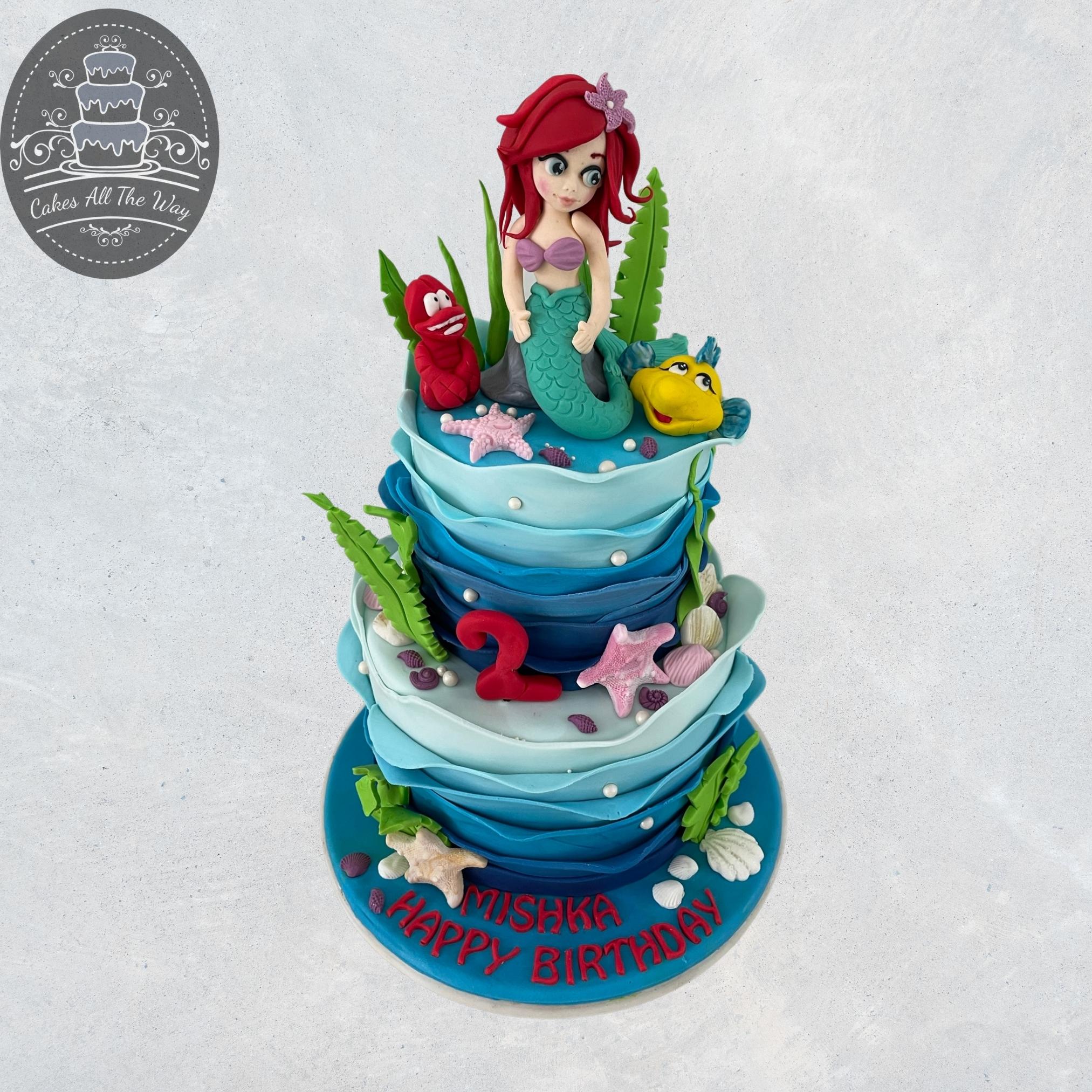 Fondant Mermaid Cake Topper 1st Birthday Baby Shower Under the Sea 4 Inches  - Etsy Israel