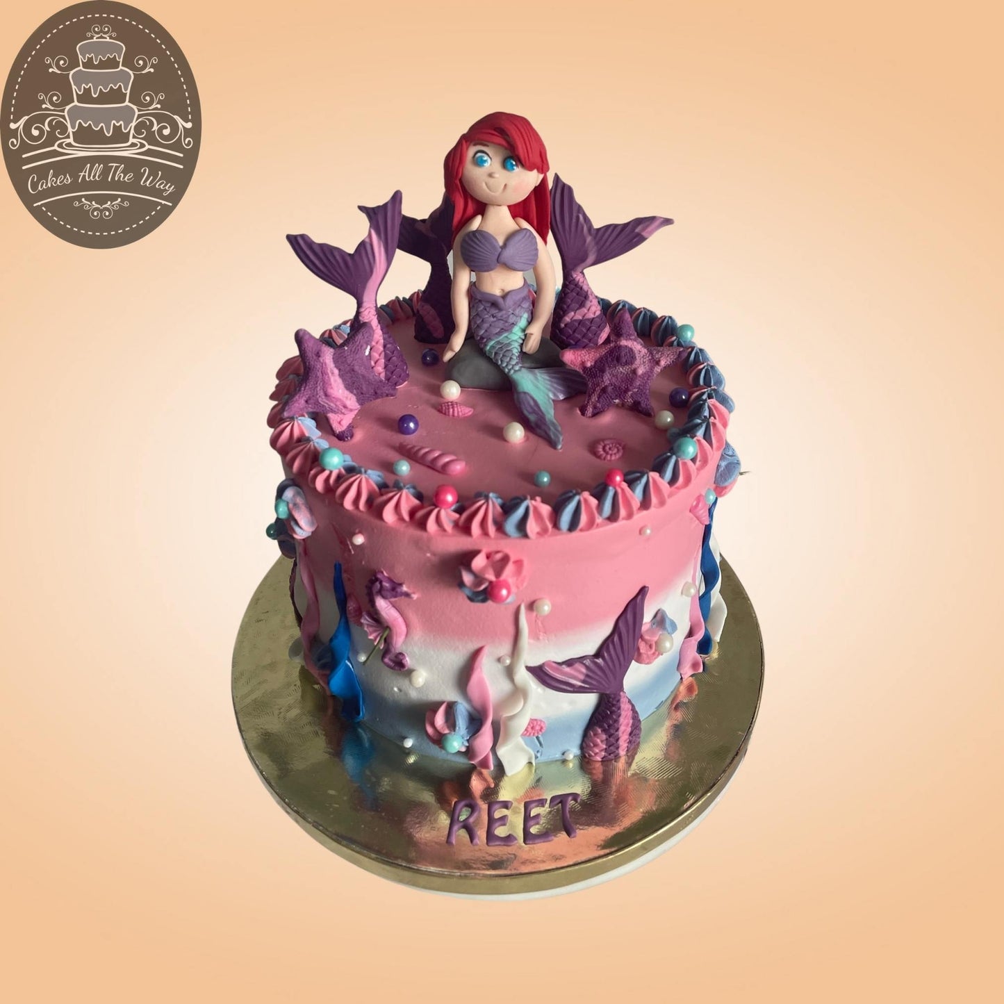 Pink Mermaid Theme Cake