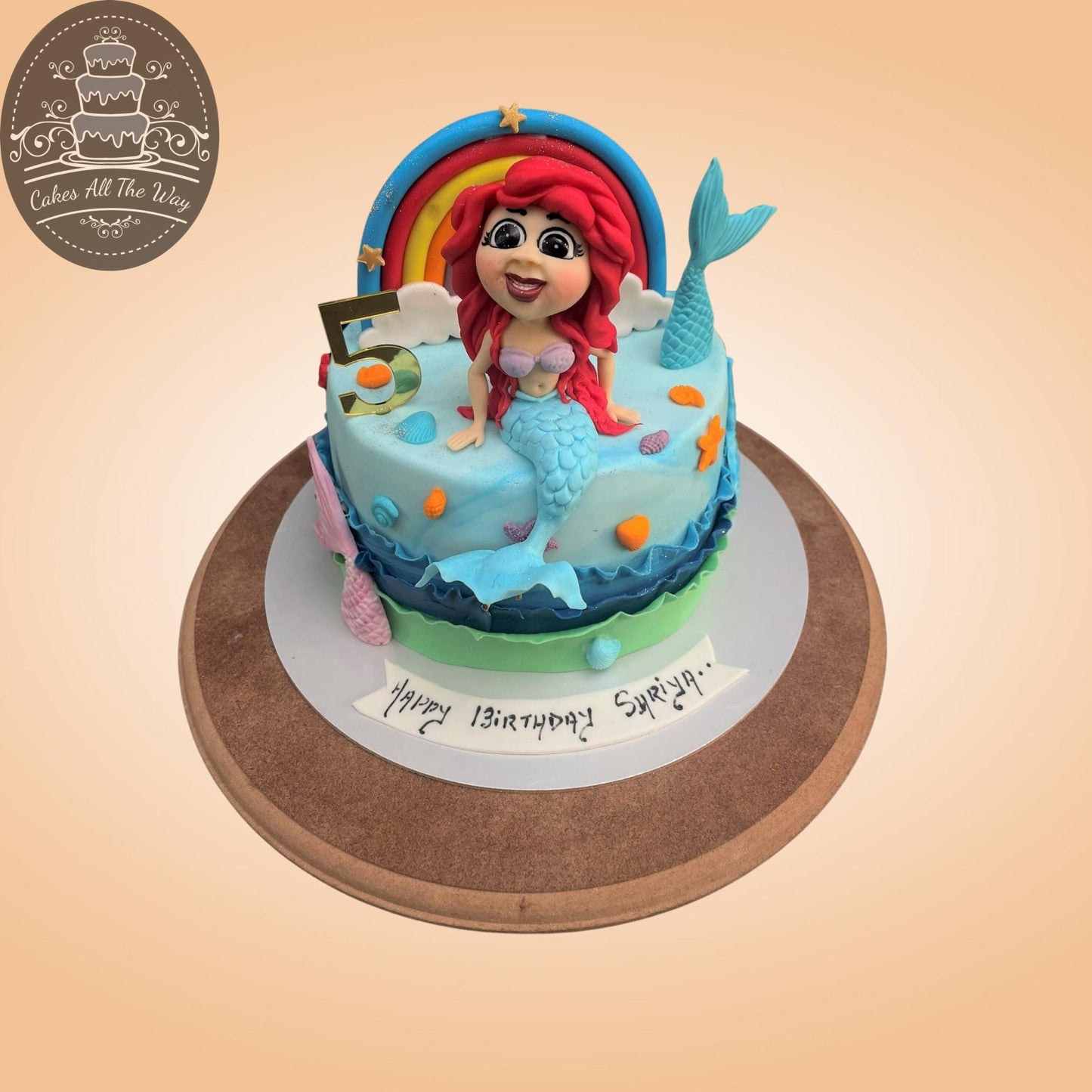 Sitting Mermaid Theme Cake