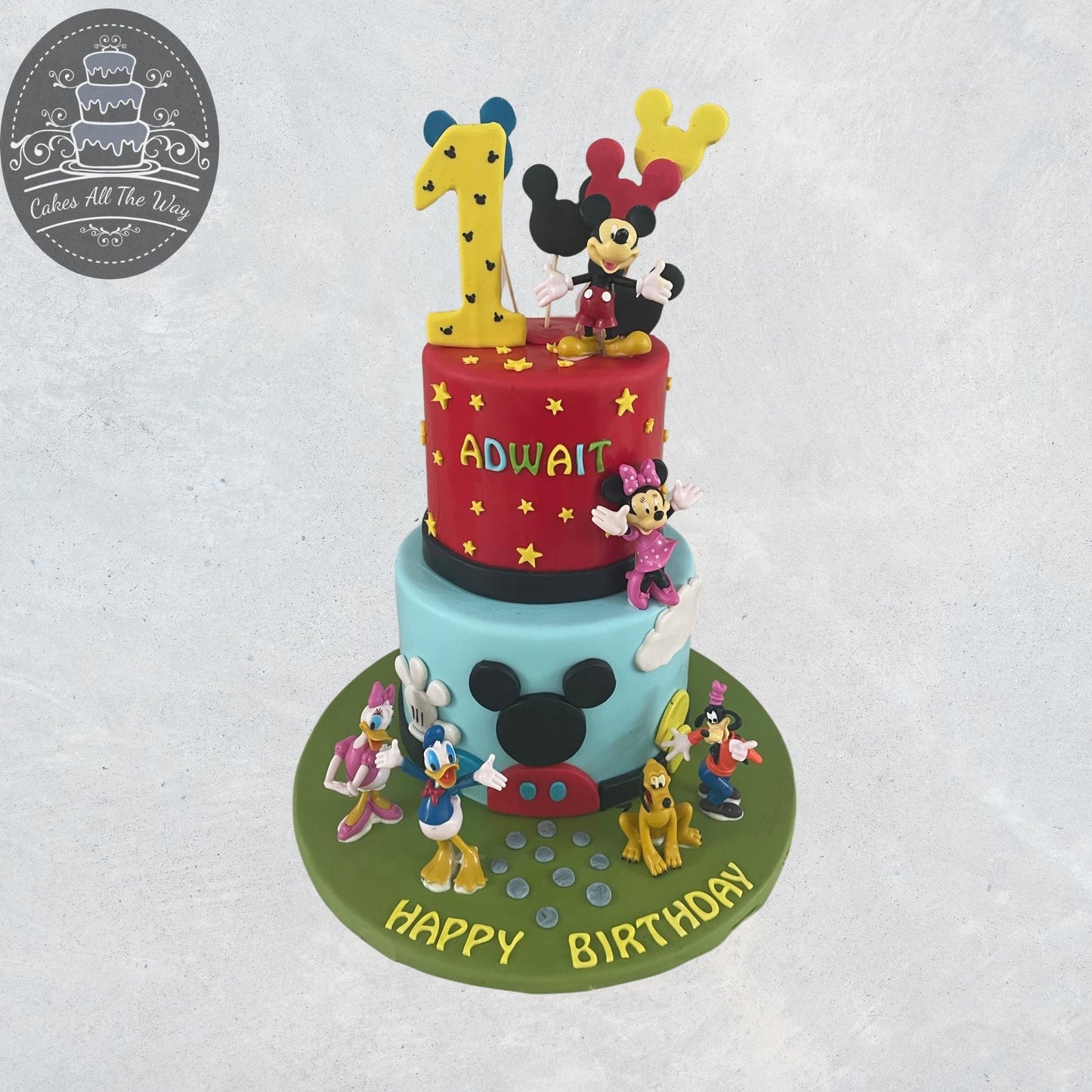 2-Tier Mickey Mouse Theme Cake