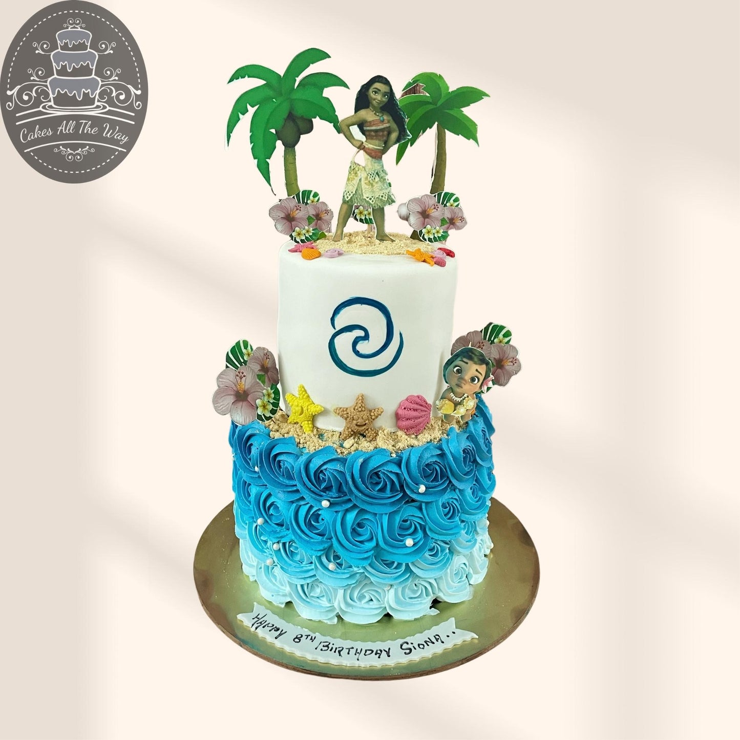 2-Tier Moana Theme Cake