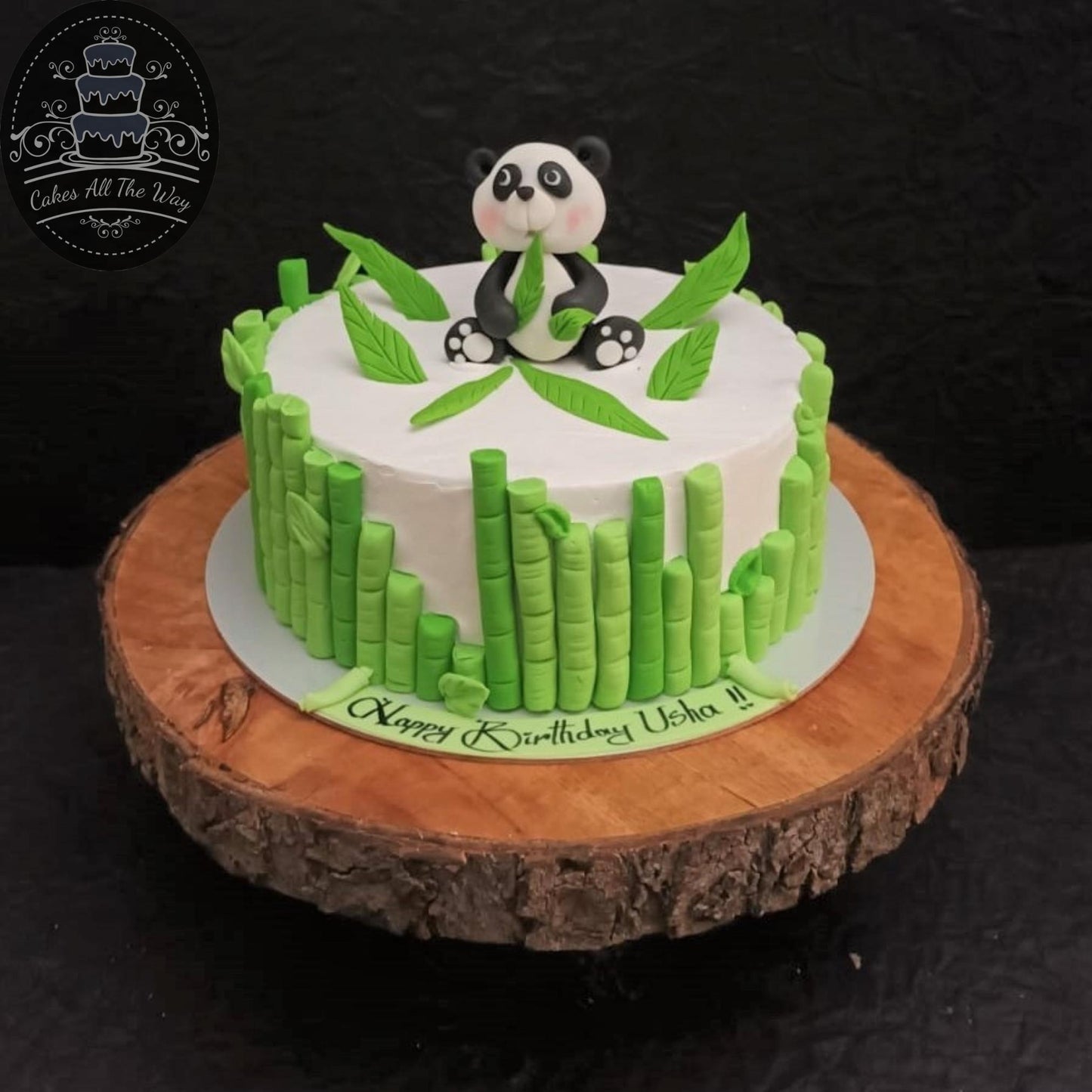 Panda and Bamboo Theme Cake