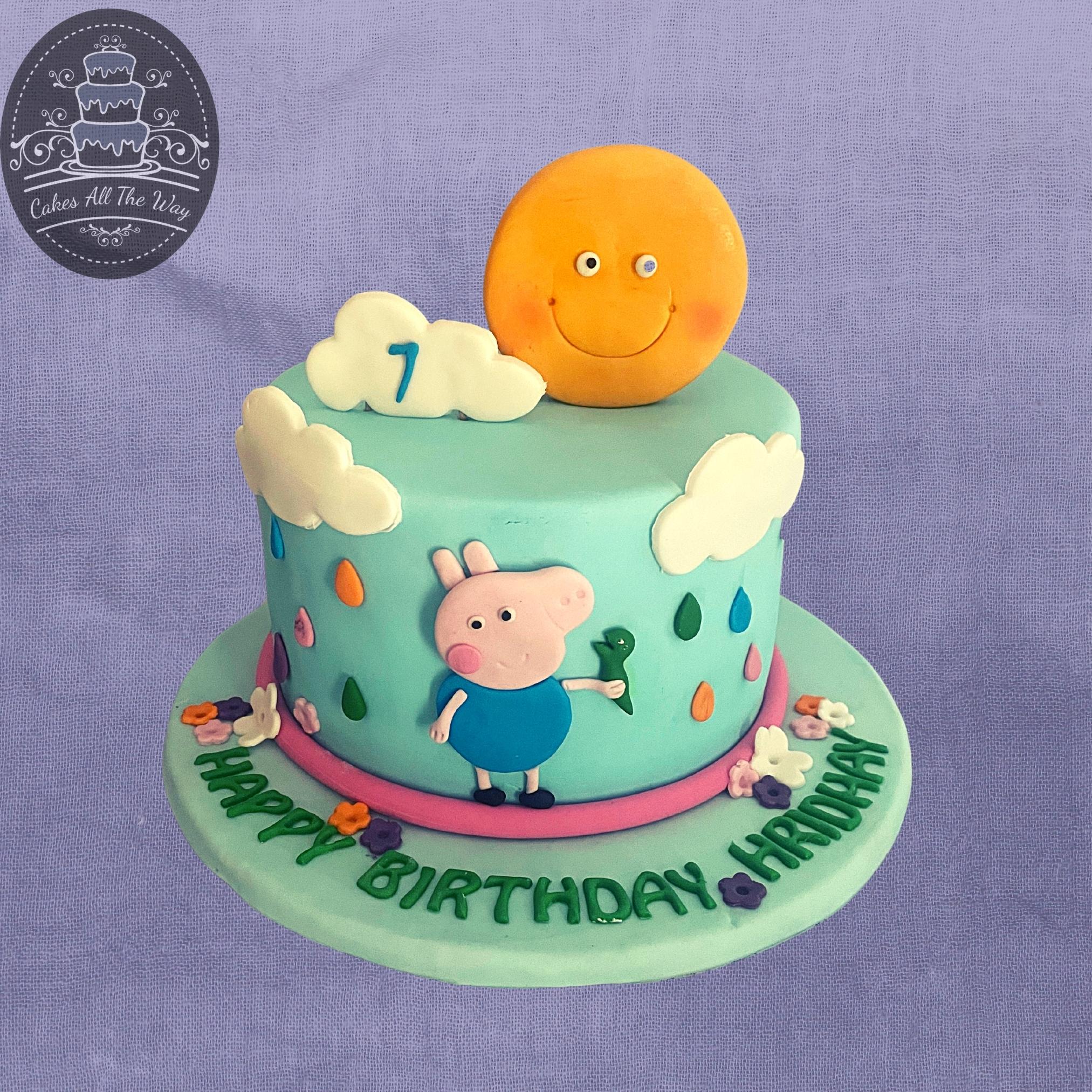 The Blu Party� Peppa Pig Boy Theme Personalized Birthday Cake Topper for  Peppa Pig Boy Birthday Decorations with Baby Name & Age : Amazon.in: Toys &  Games