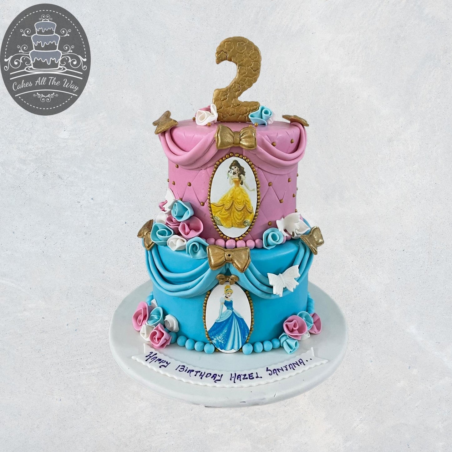 2-Tier Princess Theme Cake