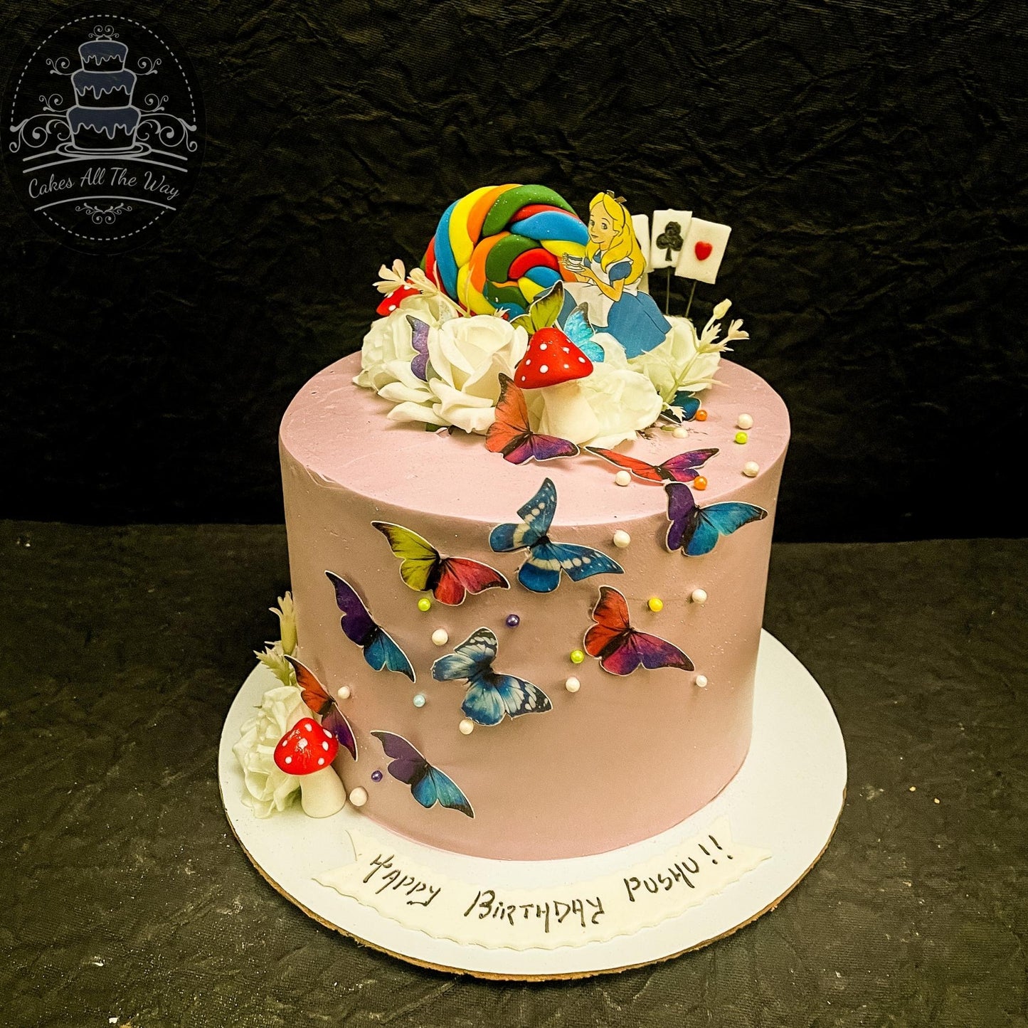 Princess and Butterflies Theme Cake