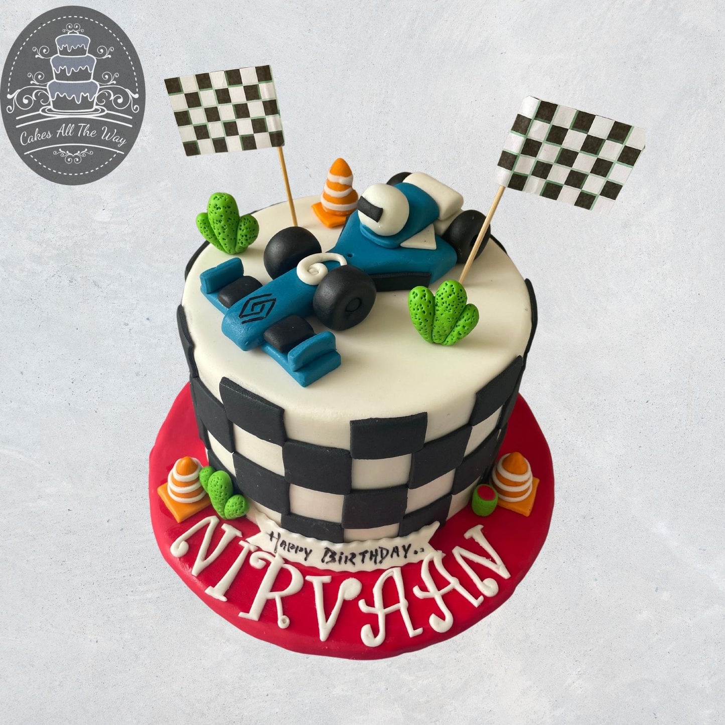 Racing Car Theme Cake