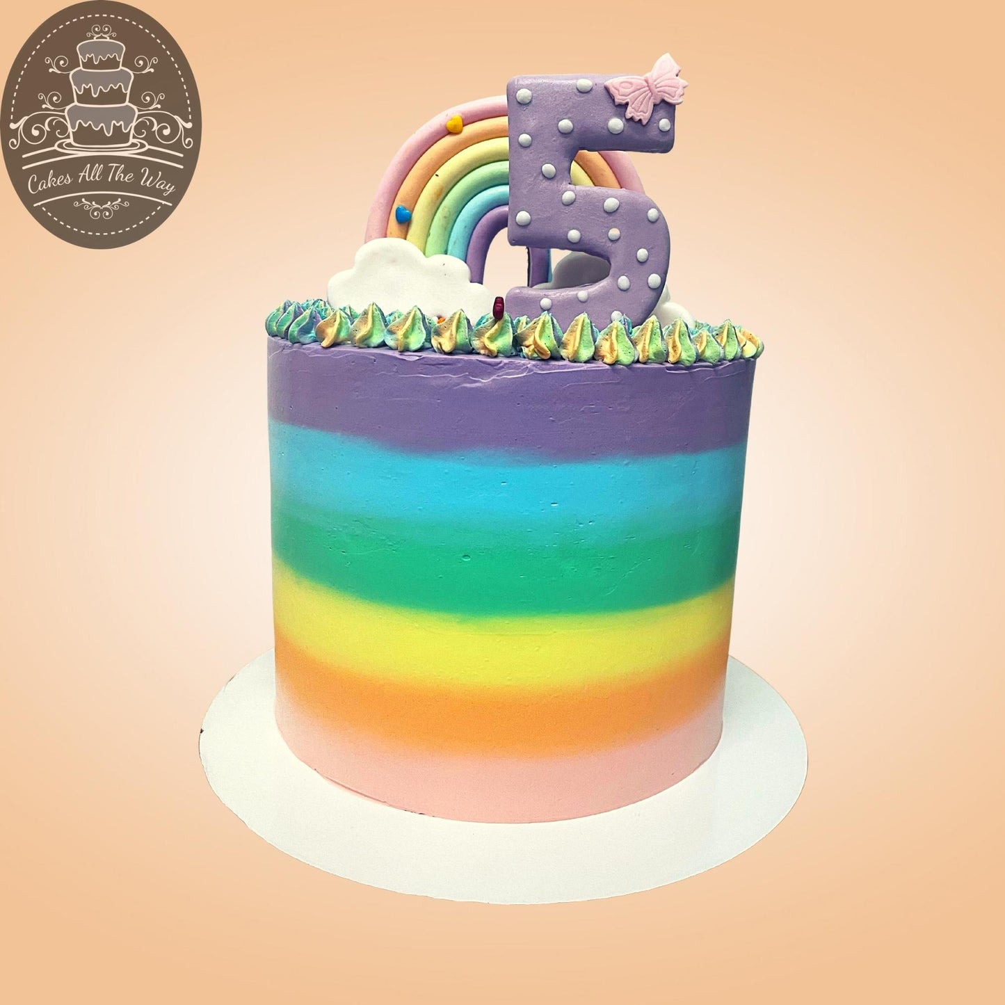 Tall Rainbow Theme Cake
