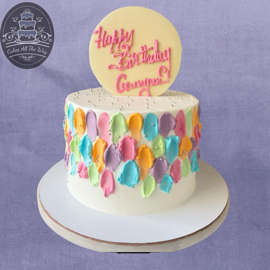 Rainbow Pastel Shades Theme Cake