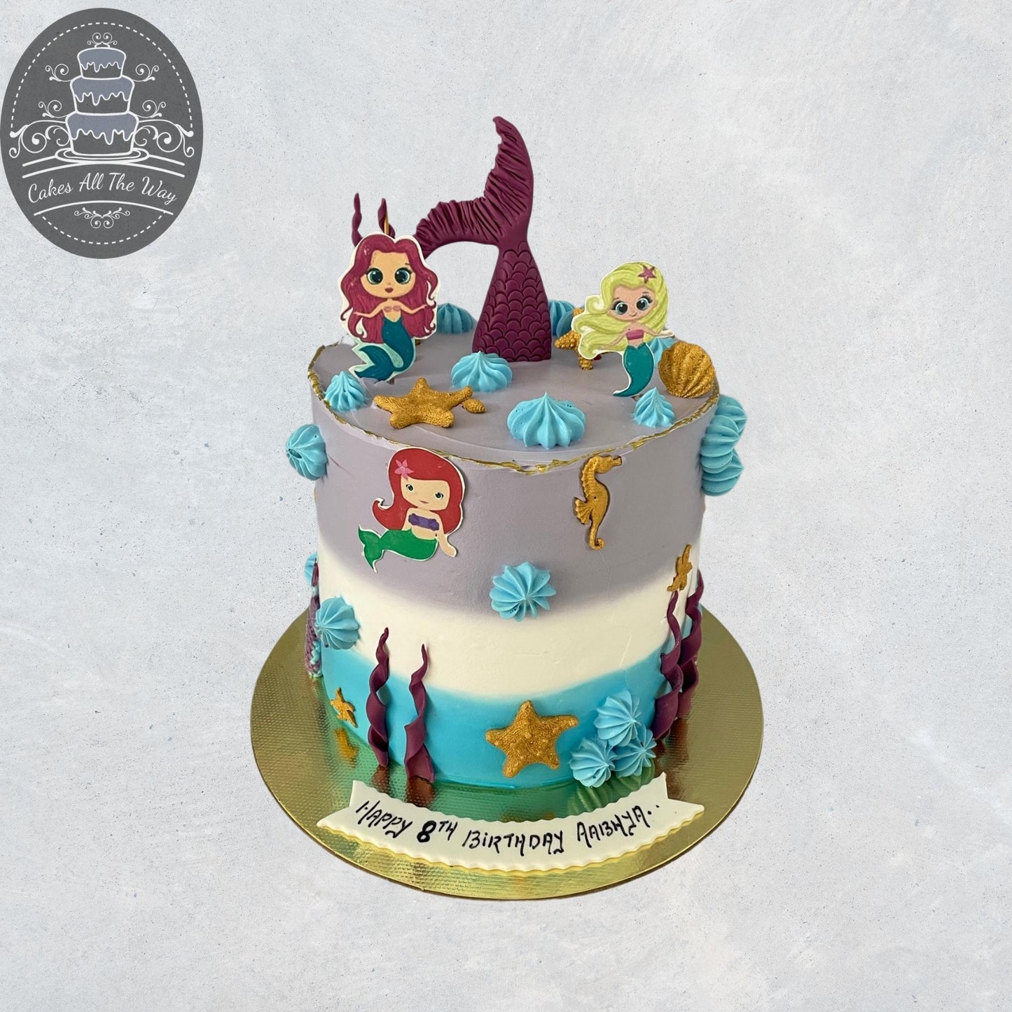 Tall Mermaid Theme Cake