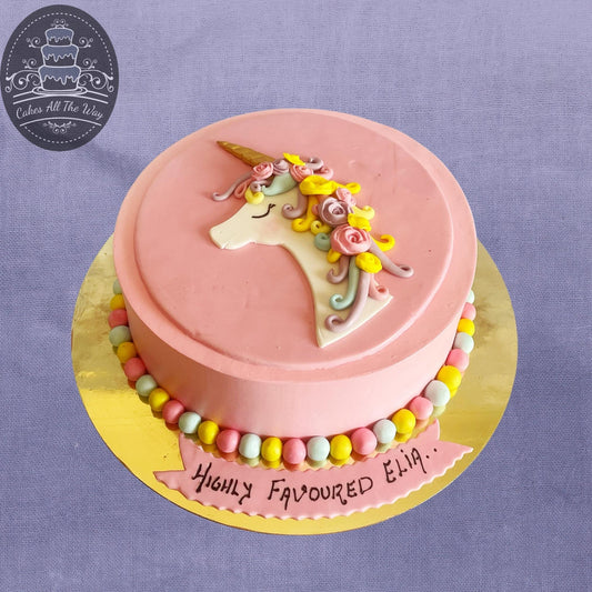 Pink Unicorn Theme Cake